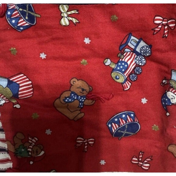 VTG 80 Baby Quilt Granny Handmade Patchwork Blanket Christmas 66x49 Reversible - Picture 2 of 5